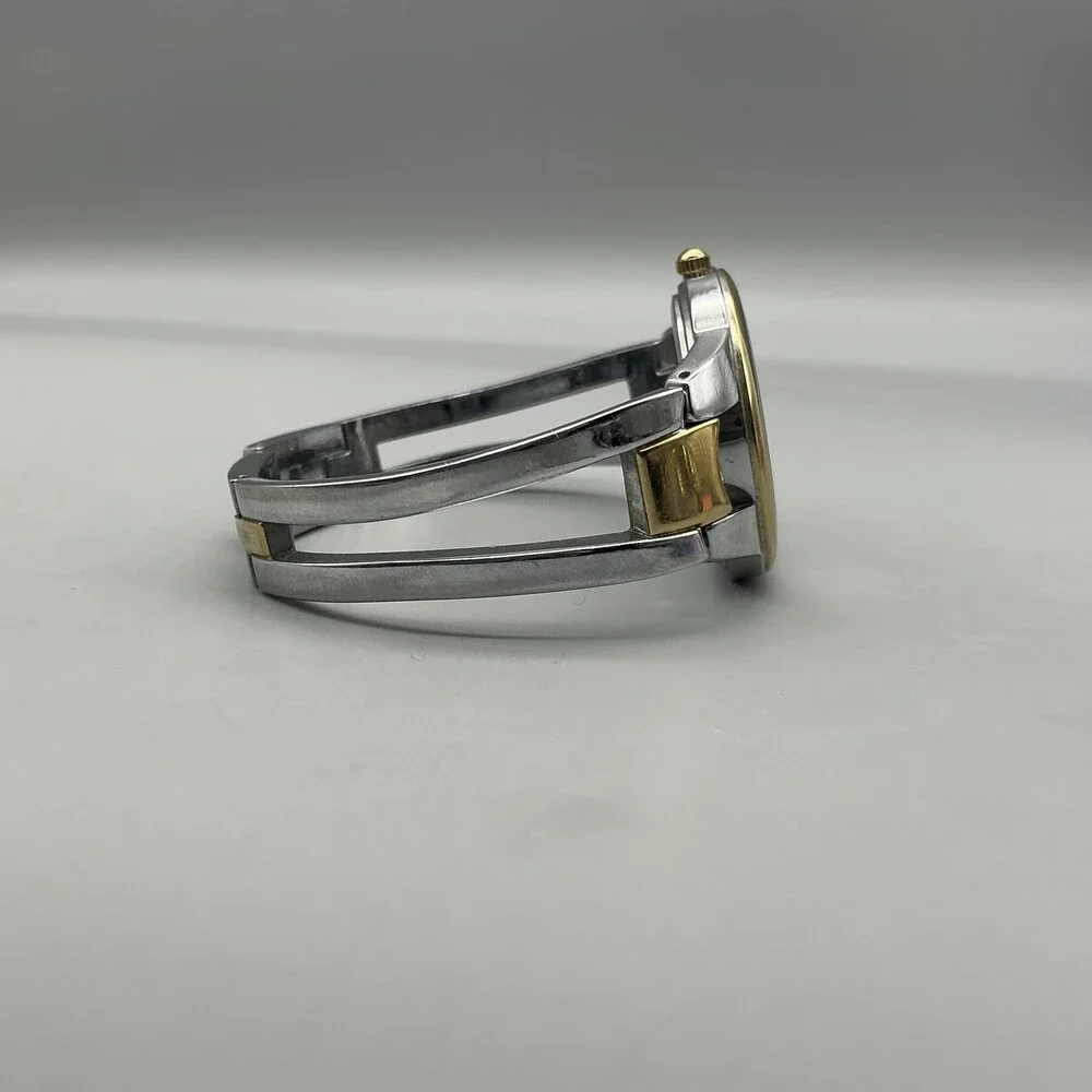 Anne Klein Womens Watch 32mm Champagne Dial Two Tone Diamond New Battery 7.25